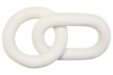 Orsina Cato White Wood 2-Link Chain Decor | Minimalist Coastal Accent
