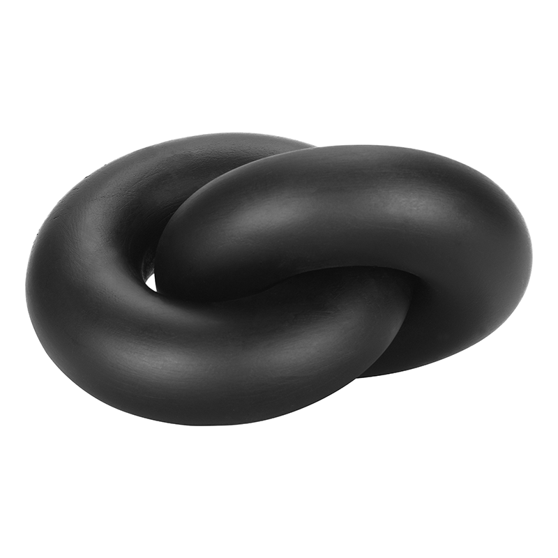 Orsina Cato Black Wood Small Knot Decor | Modern Sculptural Ornament