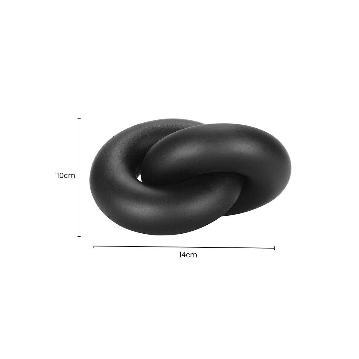 Orsina Cato Black Wood Small Knot Decor | Modern Sculptural Ornament