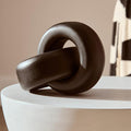 Orsina Cato Black Wood Small Knot Decor | Modern Sculptural Ornament