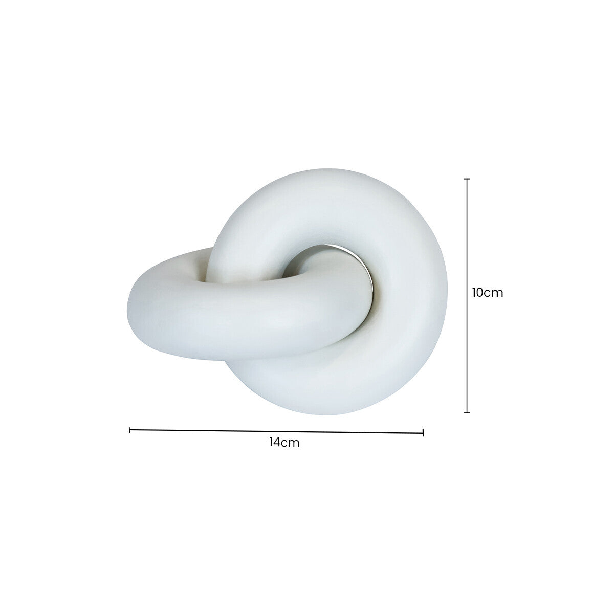Orsina Cato White Wood Small Knot Decor – Modern Sculptural Ornament