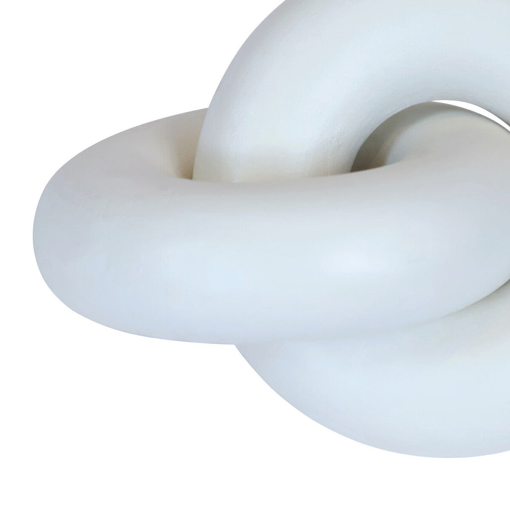 Orsina Cato White Wood Small Knot Decor – Modern Sculptural Ornament