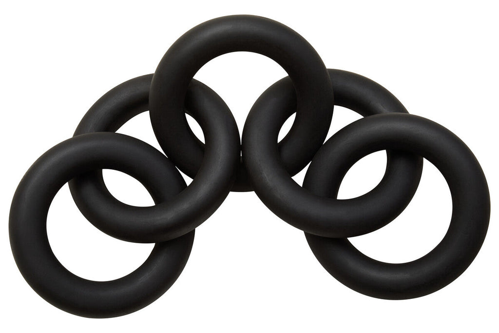 Orsina Cato Black Wooden 5 Link Chain Decor – Modern Sculptural Accent