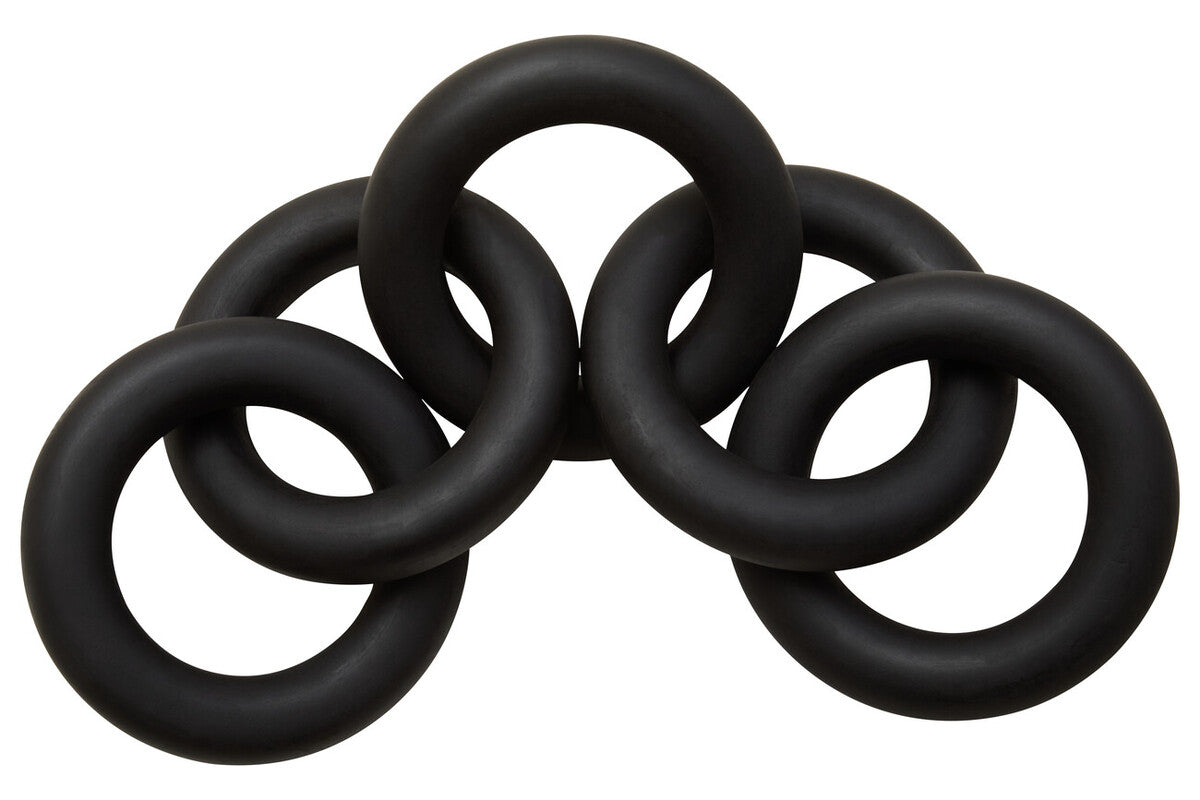 Orsina Cato Black Wooden 5 Link Chain Decor – Modern Sculptural Accent