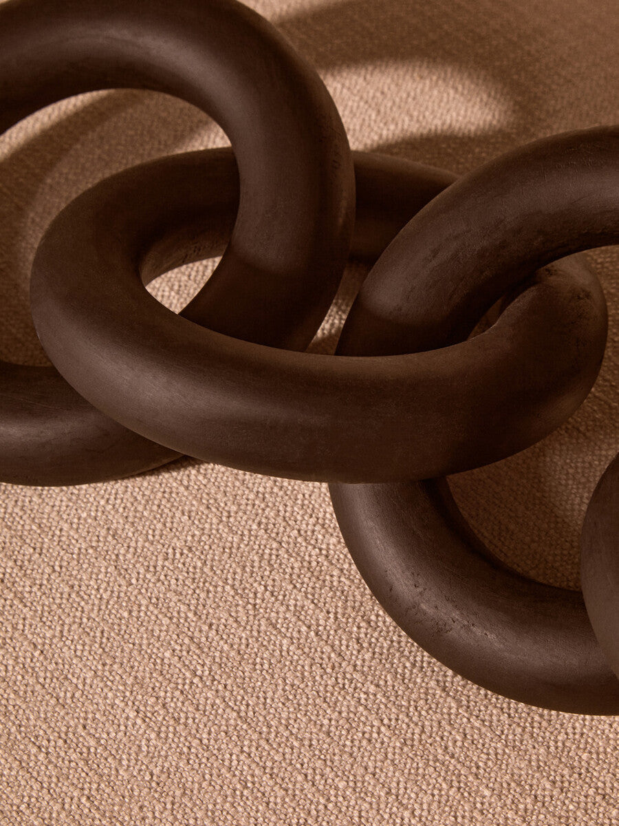 Orsina Cato Black Wooden 5 Link Chain Decor – Modern Sculptural Accent