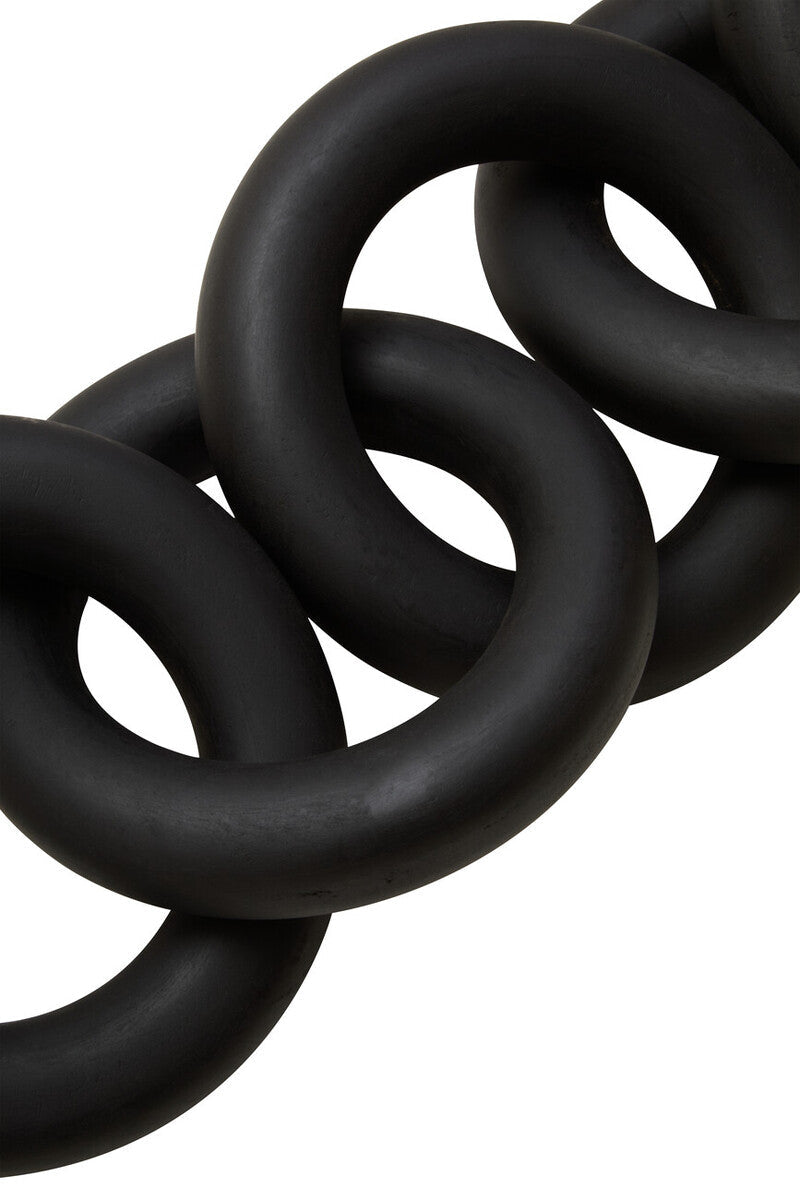 Orsina Cato Black Wooden 5 Link Chain Decor – Modern Sculptural Accent