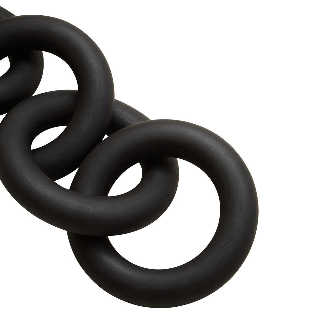 Orsina Cato Black Wooden 5 Link Chain Decor – Modern Sculptural Accent
