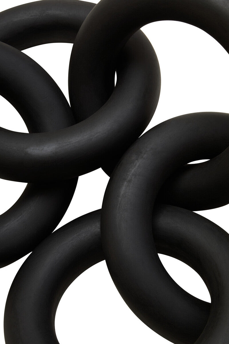 Orsina Cato Black Wooden 5 Link Chain Decor – Modern Sculptural Accent