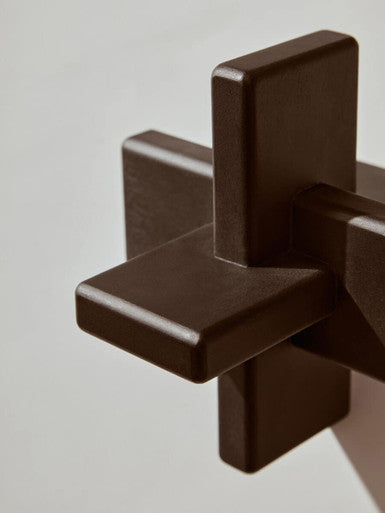 Orsina Cato Black Wood Sculpture – Geometric Modern Tabletop Art