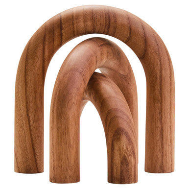 Orsina Cato Natural Wood Arch Sculpture | 3-Piece Nesting Tabletop Decor