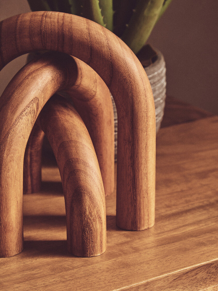 Orsina Cato Natural Wood Arch Sculpture | 3-Piece Nesting Tabletop Decor