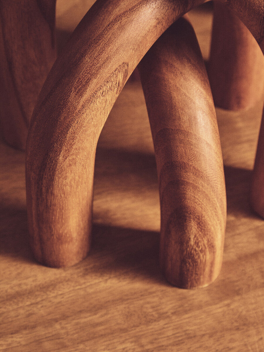 Orsina Cato Natural Wood Arch Sculpture | 3-Piece Nesting Tabletop Decor