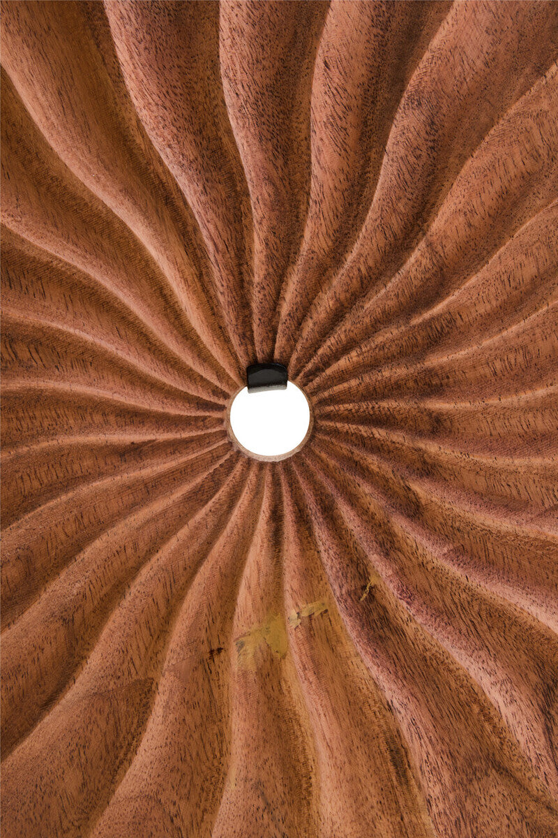 Orsina Natural Wood Round Sculpture with Travertine Base – 15"