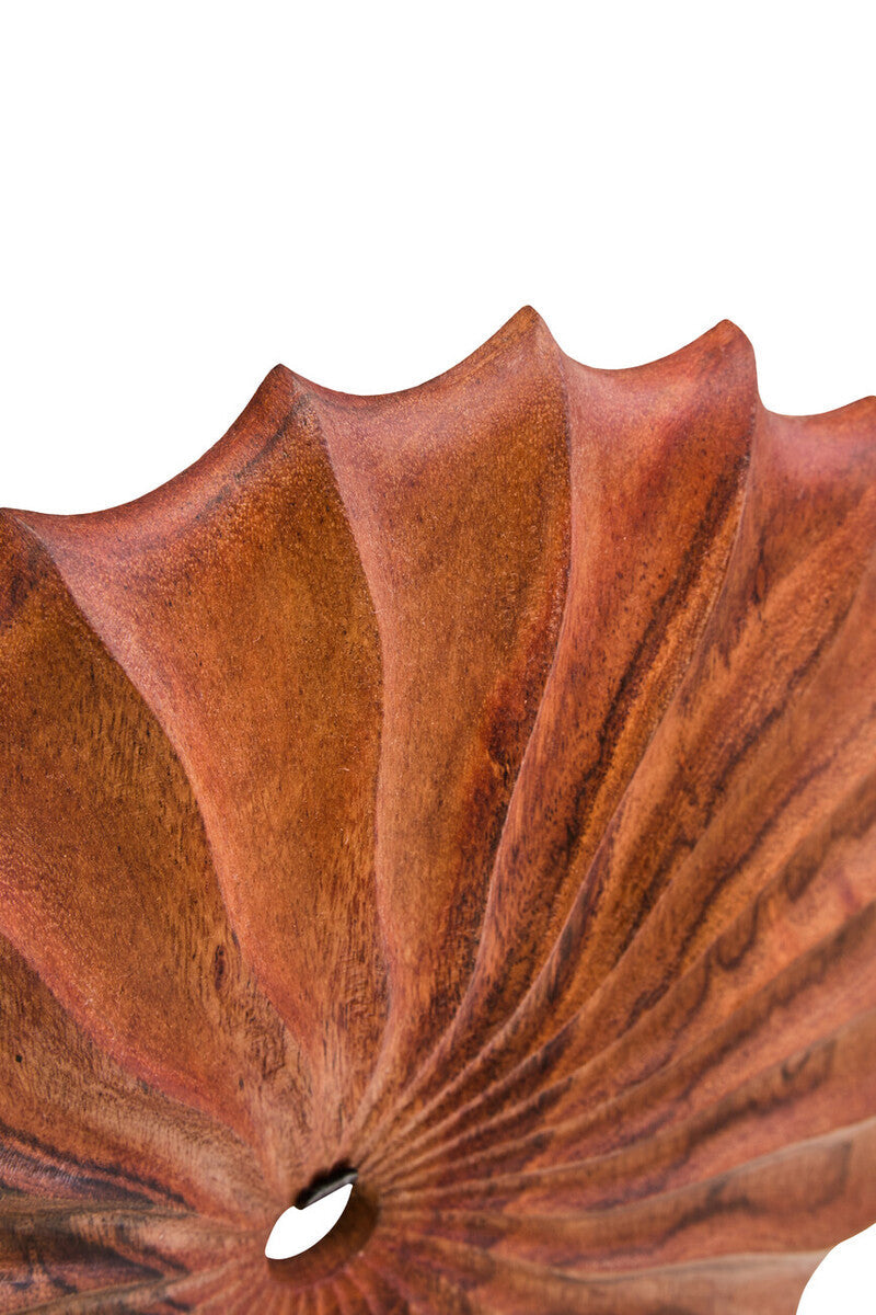 Orsina Westo Brown Wood Round Sculpture | Hand-Carved Tabletop Decor