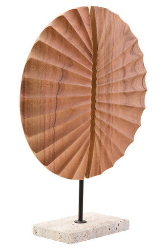 Orsina Westo Natural Wood Sculpture with Travertine Base | 72 Chars
