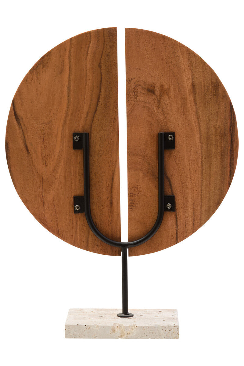 Orsina Westo Natural Wood Sculpture with Travertine Base | 72 Chars