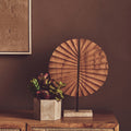 Orsina Westo Natural Wood Sculpture with Travertine Base | 72 Chars