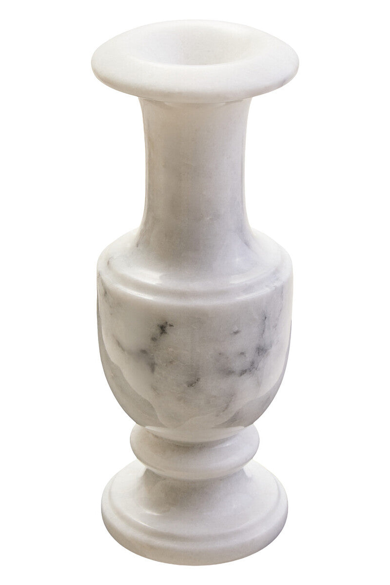 Orsina Zoro White Marble Vase – Elegant Urn Style Floral Centerpiece