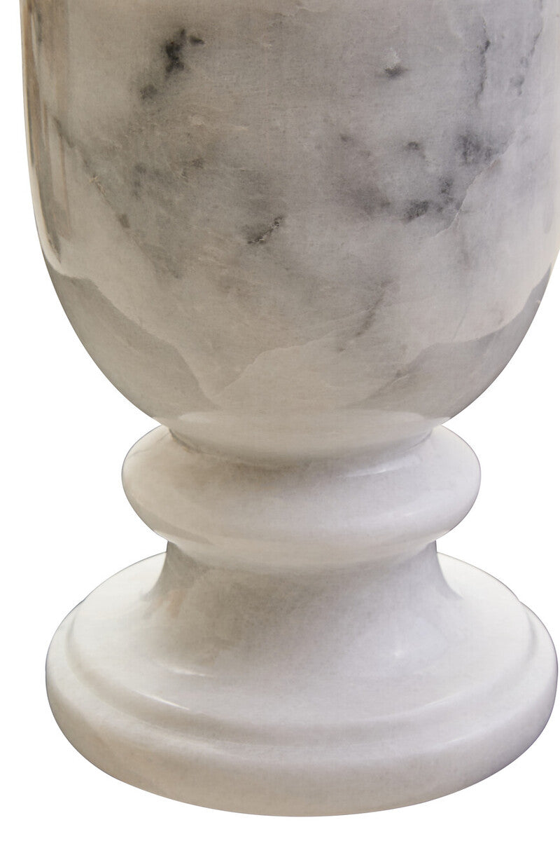 Orsina Zoro White Marble Vase – Elegant Urn Style Floral Centerpiece