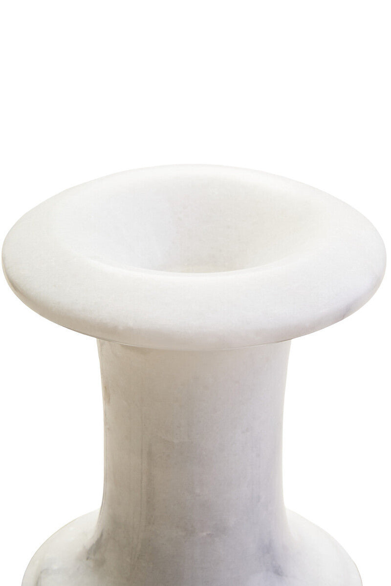 Orsina Zoro White Marble Vase – Elegant Urn Style Floral Centerpiece