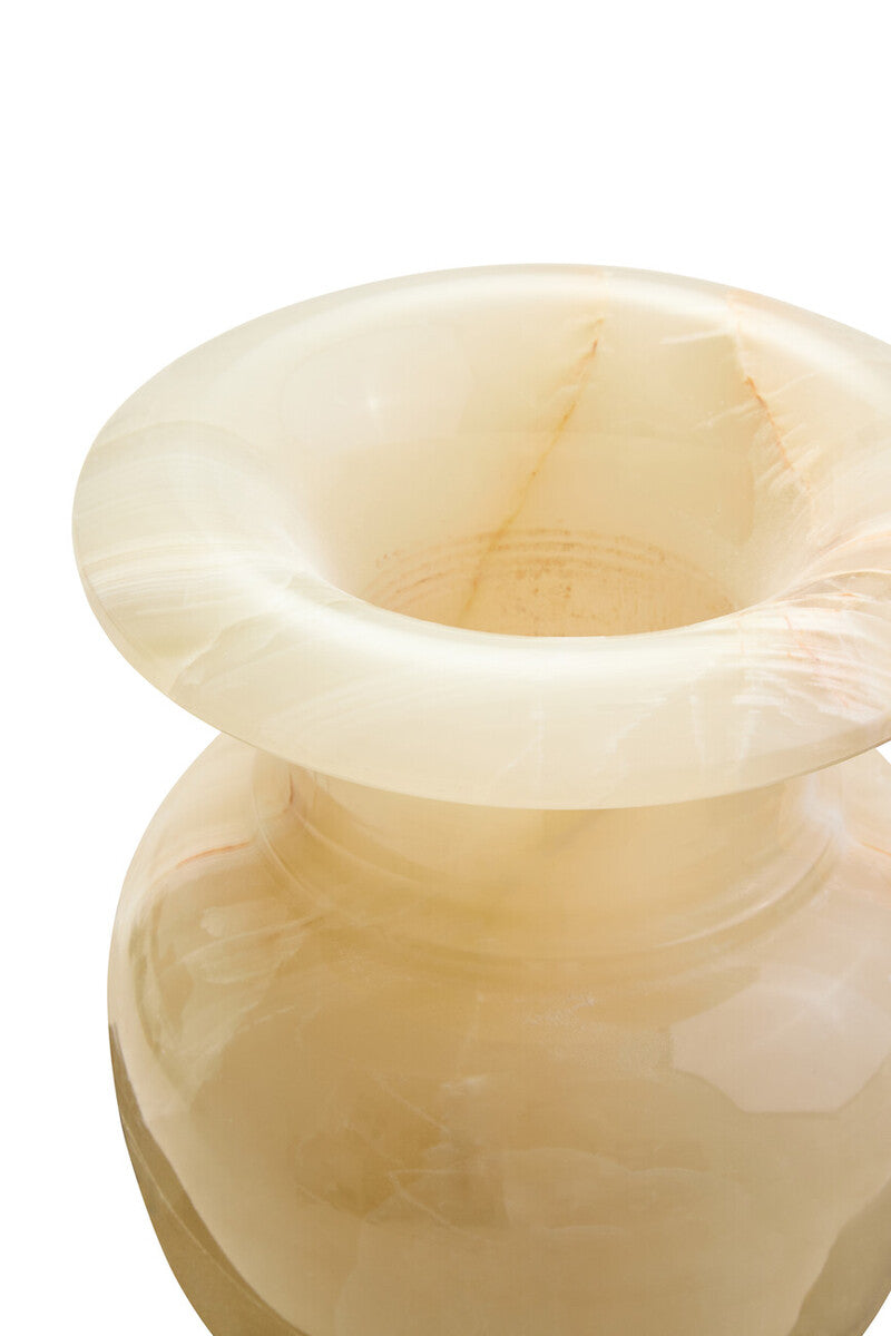Orsina Oleena Onyx Vase – Polished Natural Stone Sculptural Vessel