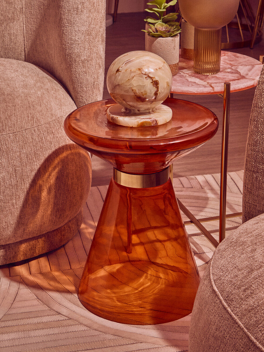 Orsina Oleena Onyx Ball Sculpture – Polished Stone Sphere Decor