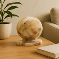 Orsina Oleena Onyx Ball Sculpture – Polished Stone Sphere Decor