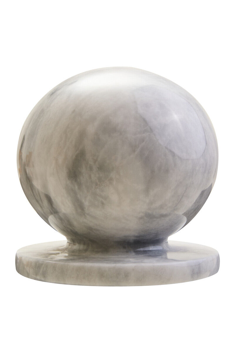 Orsina Zoro White Marble Ball Sculpture – Modern Stone Sphere Decor