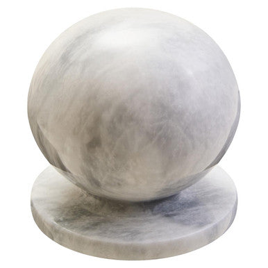 Orsina Zoro White Marble Ball Sculpture – Modern Stone Sphere Decor
