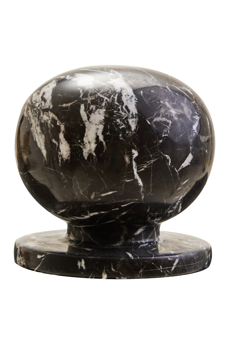 Orsina Zoro Black and White Veined Marble Ball Sculpture – 4 Inch