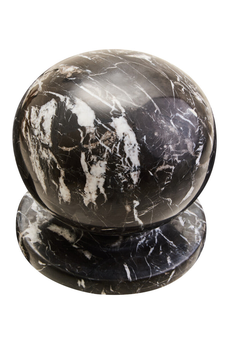 Orsina Zoro Black and White Veined Marble Ball Sculpture – 4 Inch