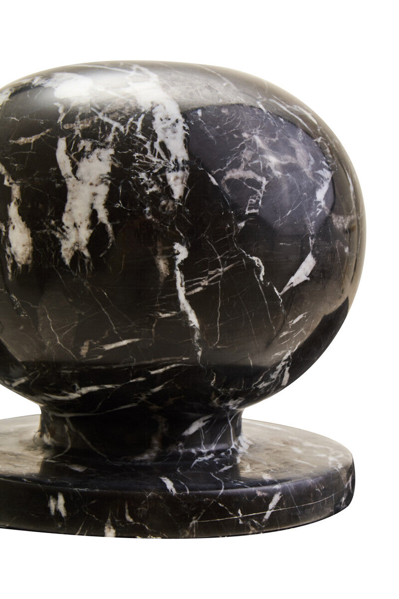 Orsina Zoro Black and White Veined Marble Ball Sculpture – 4 Inch