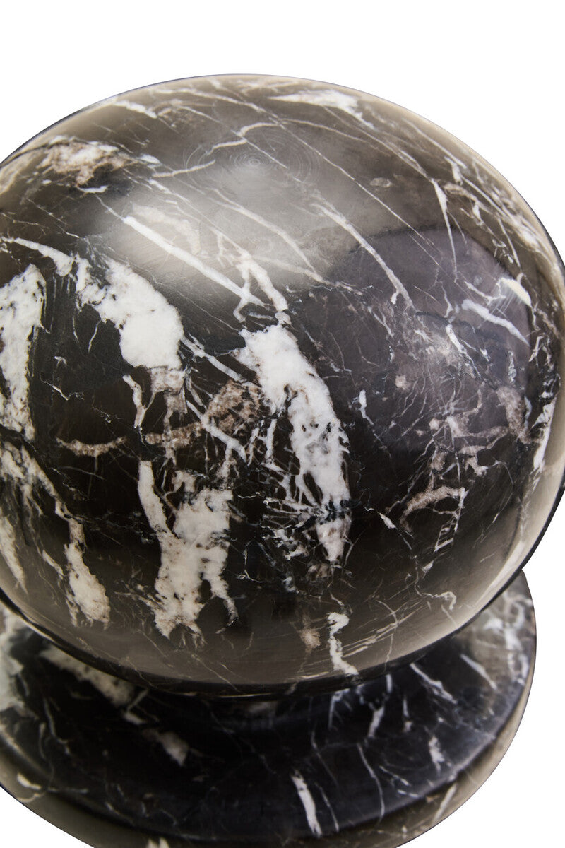 Orsina Zoro Black and White Veined Marble Ball Sculpture – 4 Inch