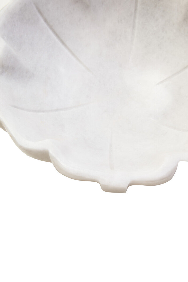 Orsina Zoro White Marble Lotus Bowl – Small Sculptural Catchall