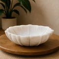 Orsina Zoro White Marble Lotus Bowl – Small Sculptural Catchall
