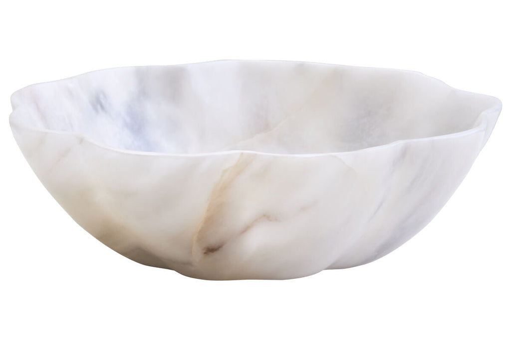 Orsina Zoro Small White Marble Scalloped Bowl | Decorative Catchall