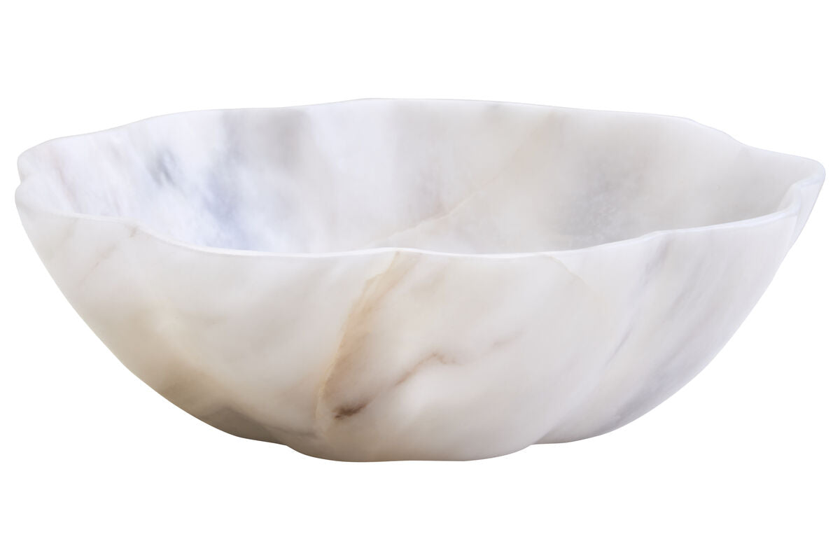 Orsina Zoro Small White Marble Scalloped Bowl | Decorative Catchall