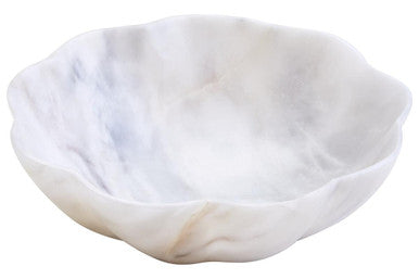 Orsina Zoro Small White Marble Scalloped Bowl | Decorative Catchall