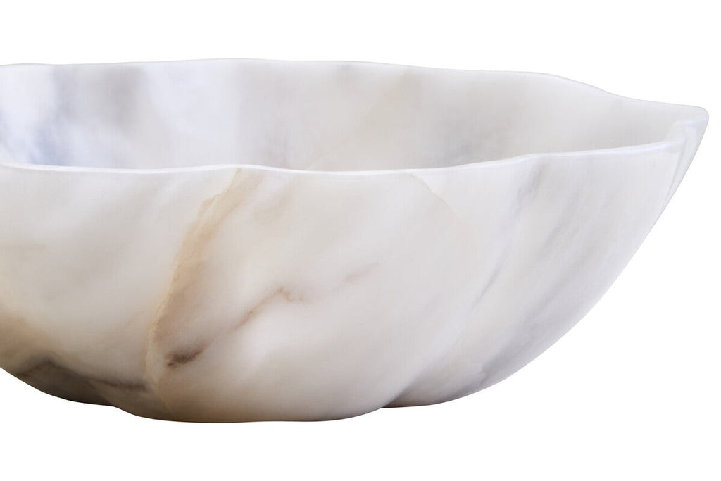 Orsina Zoro Small White Marble Scalloped Bowl | Decorative Catchall
