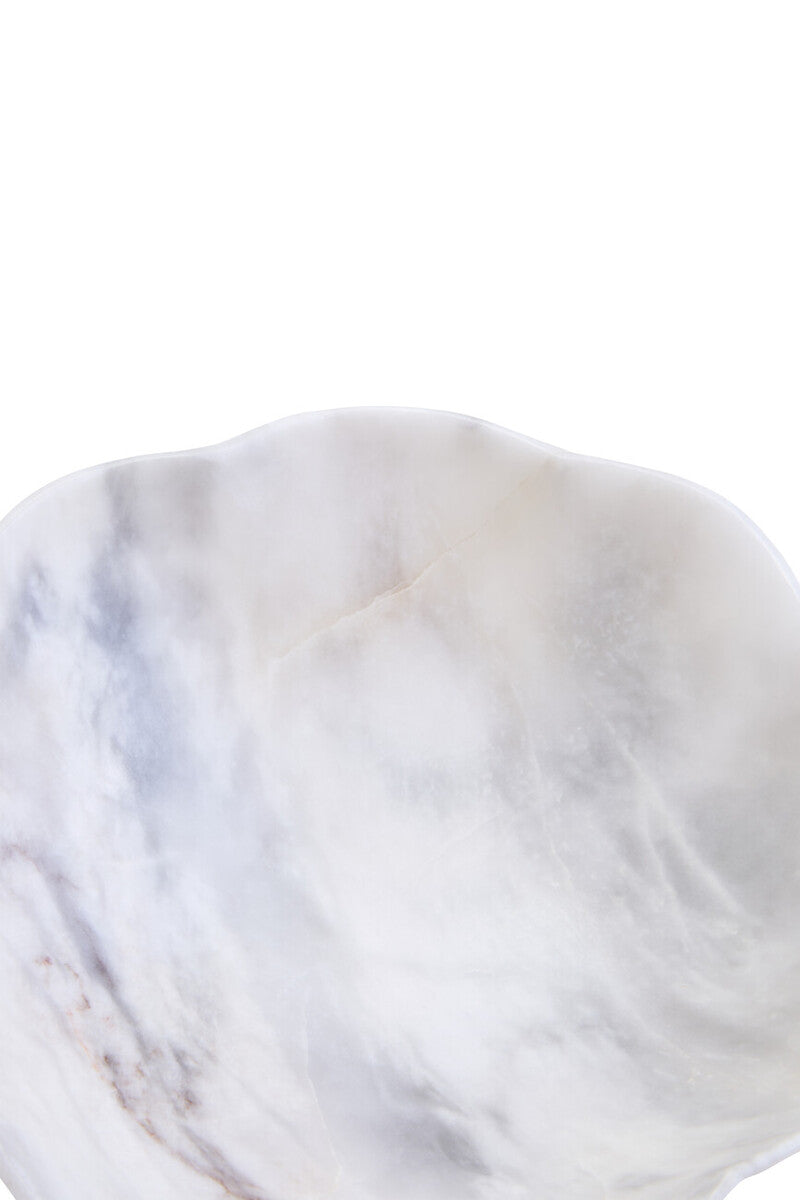 Orsina Zoro Small White Marble Scalloped Bowl | Decorative Catchall