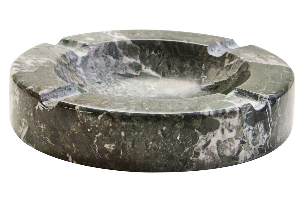 Orsina Black and White Marble Ashtray – Round Hand-Finished Stone