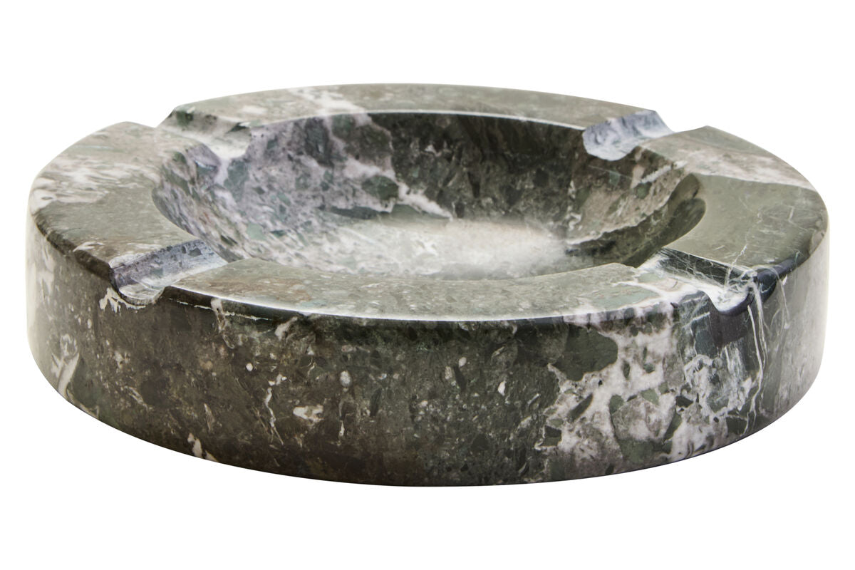 Orsina Black and White Marble Ashtray – Round Hand-Finished Stone