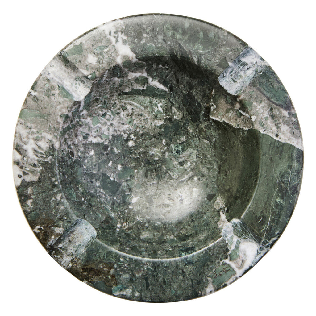 Orsina Black and White Marble Ashtray – Round Hand-Finished Stone