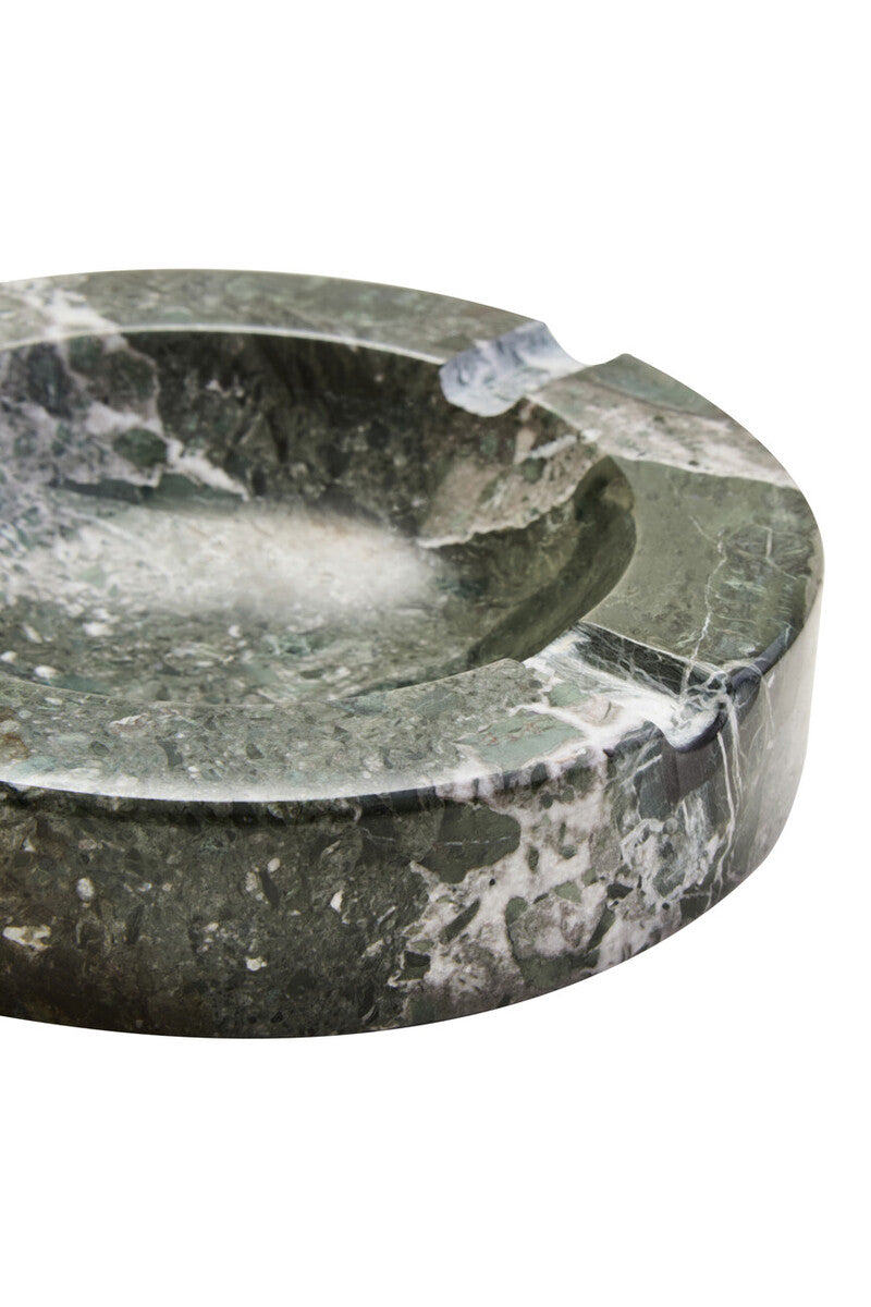 Orsina Black and White Marble Ashtray – Round Hand-Finished Stone
