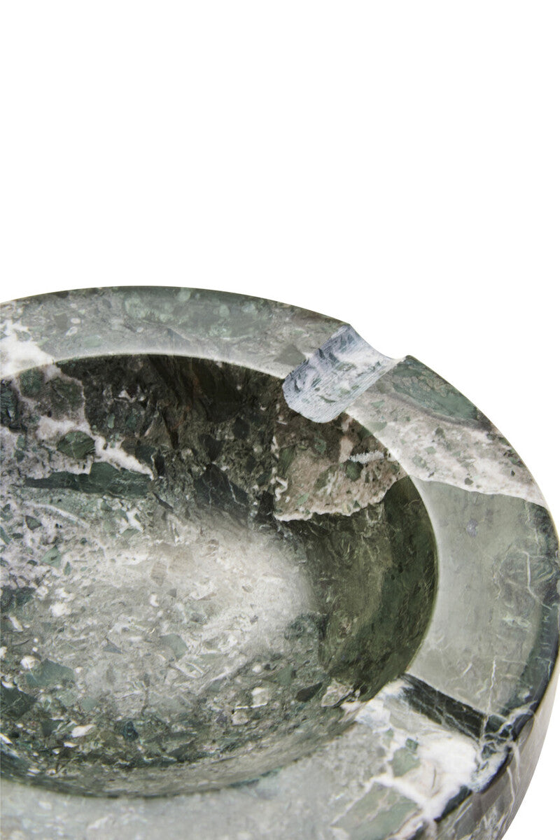 Orsina Black and White Marble Ashtray – Round Hand-Finished Stone