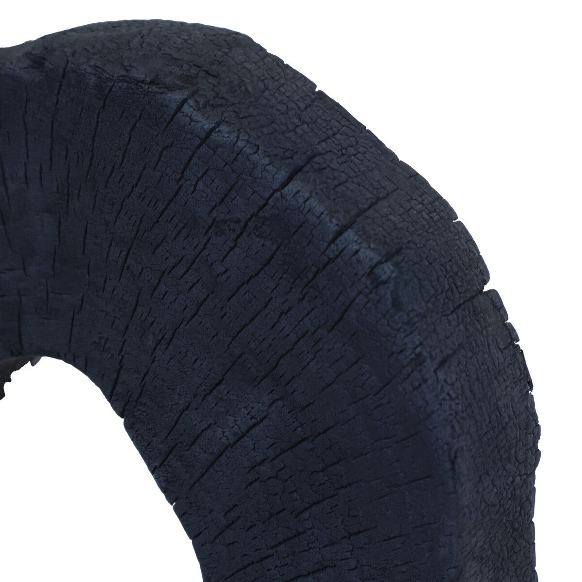 Orsina Tibor Black Mango Wood Sculpture with Travertine Base