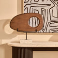 Orsina Westo Natural Wood Horizontal Sculpture with Travertine Base
