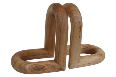 Orsina Arlo Natural Wood Bookends | Modern Wooden Bookend Set of 2
