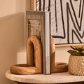 Orsina Arlo Natural Wood Bookends | Modern Wooden Bookend Set of 2