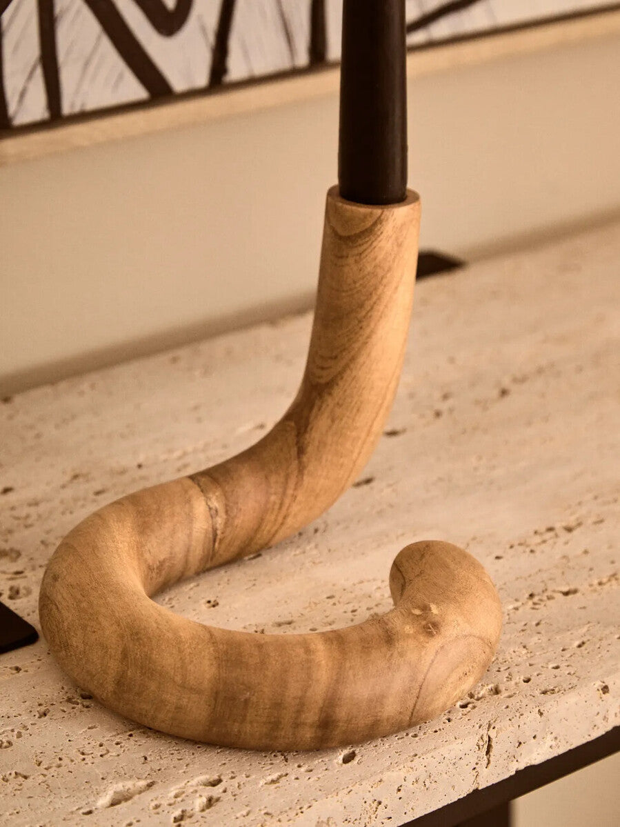 Orsina Arlo Natural Wood Candle Holder – Modern Minimalist Decor